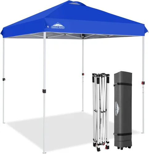 EAGLE PEAK Tienda de campaña desplegable con bolsa de transporte con ruedas, 8 estacas, 4 cuerdas, toldo de tienda de campaña fácil de instalar, 6.6
