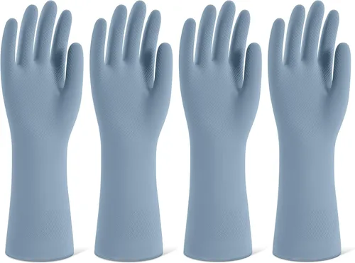 Miniatura 8 de Guantes de limpieza de goma para lavar platos, 4 pares de guantes de cocina reutilizables para lavar platos y limpieza del hogar, guantes de lavar