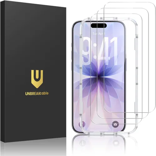 Miniatura 35 de UNBREAKcable Paquete de 3 protectores de pantalla para iPhone 17 Pro Max, vidrio templado doble inastillable [marco de fácil instalación]