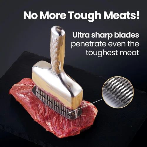 Miniatura 3 de Herramienta Ablandador de Carne – Mango Extra Largo Sin Complicaciones, Mazo y Martillo Ablandador de Carne de Una Pieza Resistente a la Óxido &