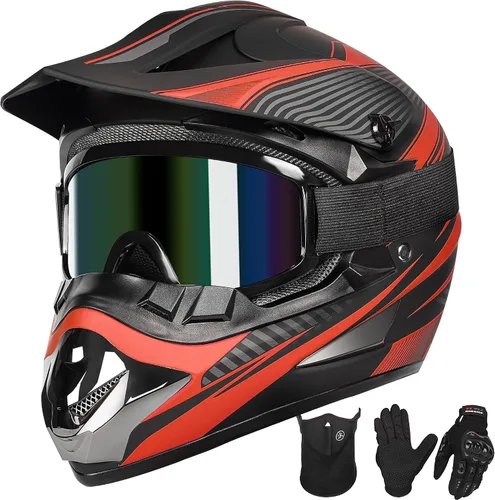 Miniatura 9 de Yesmotor Casco de Motocross Juvenil con Hebilla de Liberación Rápida - Cascos de Motocross para Niños de 8-14, Casco ATV Juvenil