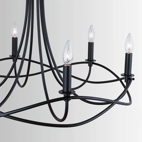 Miniatura 4 de Capital Lighting 431661MB Sonnet - Candelabro con marco de metal, 6 luces, 360 vatios totales, 22 pulgadas de alto x 30 pulgadas de ancho, negro mate