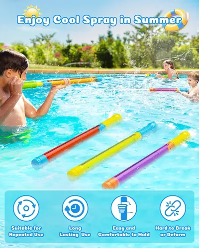 Miniatura 2 de Pistola de agua para niños y adultos: 3 pistolas de agua para exteriores para niños de 3-4-5-8-12 años a granel, divertido juguete de chorros