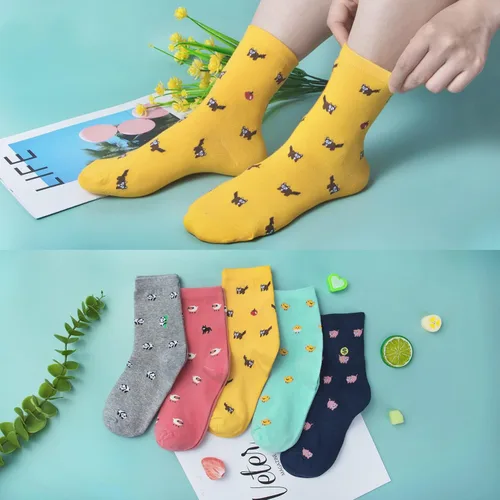 Miniatura 6 de 5 Pairs Womens Funny socks Cozy Cute Printed Patterned Fun Socks Novelty Cat Socks for Women Gifts