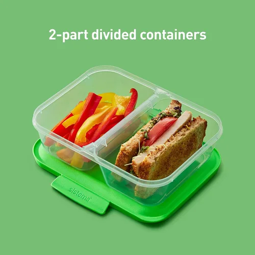 Miniatura 4 de Sistema Nest It - Recipientes de almacenamiento de alimentos para preparación de comidas con tapas, 2 compartimentos, 3.7 tazas, plástico, paquete