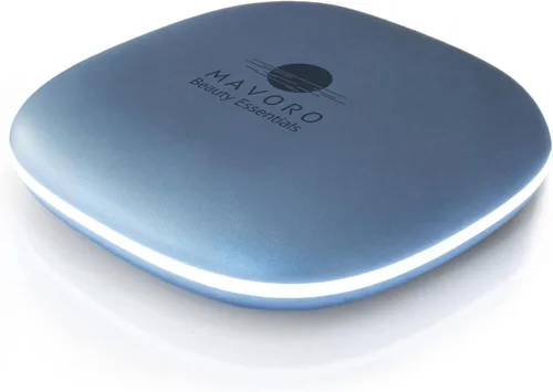 Mavoro espejo de maquillaje iluminado para viaje con LED | aumento 1x/10x | recargable USB-C | espejo de viaje compacto iluminado portátil para