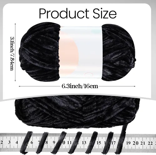 Miniatura 2 de Xinnun 12 madejas 1116 yardas hilo de felpilla de terciopelo suave grueso de felpa a granel para crochet tejer manta manualidades DIY tejido, 6mm