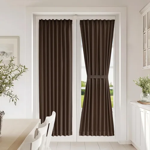 Miniatura 125 de Vatge - Cortinas autoadhesivas para puerta francesa, tratamiento de ventana con filtro de luz sin varillas ni perforaciones para puertas de cristal
