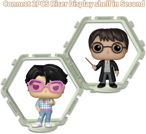 Miniatura 3 de YODAR 9 piezas de estantes elevadores para figuras Funko POP, estantes flotantes para organizador y decoración, expositores coleccionables