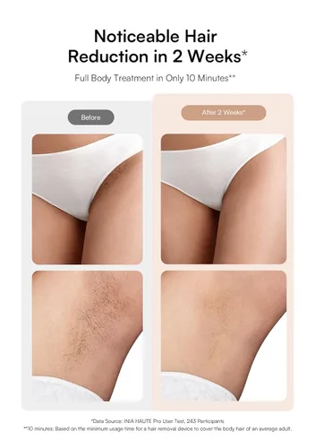 Miniatura 2 de INIA Depilación Láser con Cuidado de Enfriamiento por Hielo para Mujeres y Hombres, HAUTE Pro Removedor de Vello IPL Indoloro para Uso en Casa
