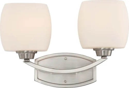 Miniatura 2 de Nuvo Lighting 60/4191 - Cúpula empotrada pequeña de helio con vidrio satinado, ubicación húmeda CUL, níquel cepillado