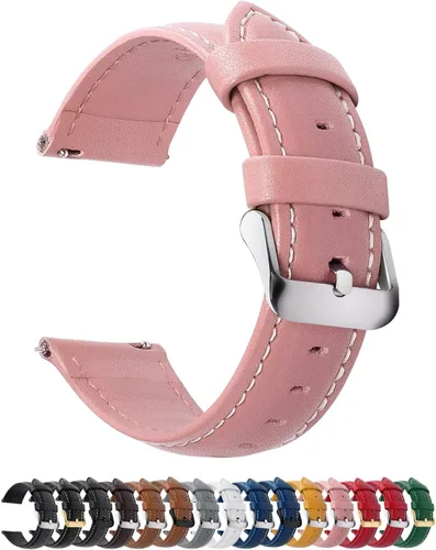 Miniatura 22 de Fullmosa Correa de reloj de piel de liberación rápida para hombres y mujeres, correas de repuesto de ancho 0.472 in, 0.551 in, 0.630 in, 0.709 in