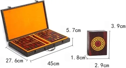 Miniatura 2 de Juego de mahjong chino, juego de 144 mini mahjong, juego de mahjong chino con caja de madera, azulejos de Mahjong para viajes, fiesta, juego familiar