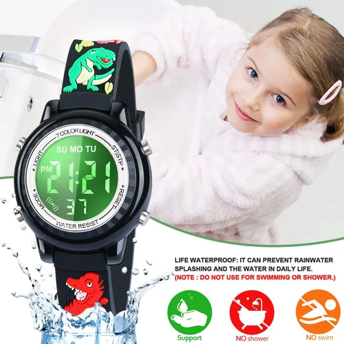 Miniatura 4 de Relojes LED impermeables para niños con alarma, juguetes para niños, regalos para niñas de 3 a 10 años