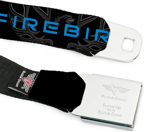 Miniatura 9 de Buckle-Down Cinturón de seguridad Pontiac FIREBIRDLogo NegroGrisesAzules - 1.0" Ancho - 20-36 pulgadas de largo