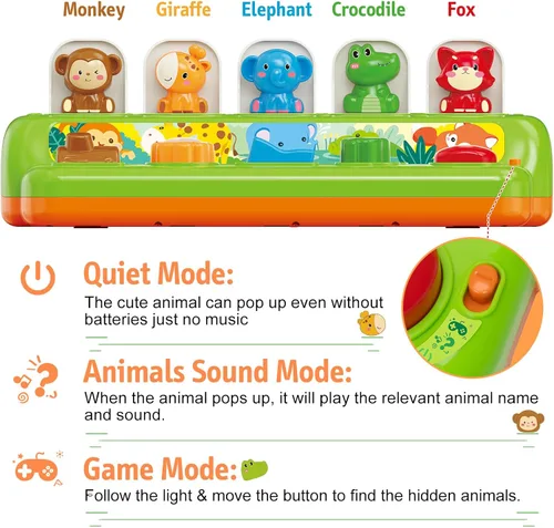 Miniatura 7 de Duchong Juguetes emergentes para niños y niñas de 1 año, juguetes interactivos de causa y efecto con música y luz para bebés de 6 a 12 meses