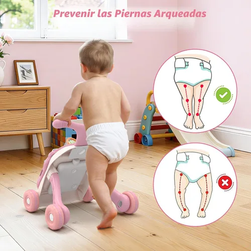 Miniatura 3 de QDRAGON Andador de bebé 3 en 1 y centro de actividades para niñas, aprendiendo a caminar, sentarse a pararse, juguetes educativos tempranos