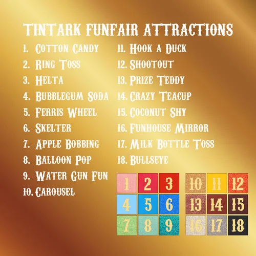 Miniatura 7 de Tintark FUNFAIR Paleta de sombras de ojos de 18 colores Fórmula sin talco Alto pigmento, purpurina mate mezclable Diseño único de boleto