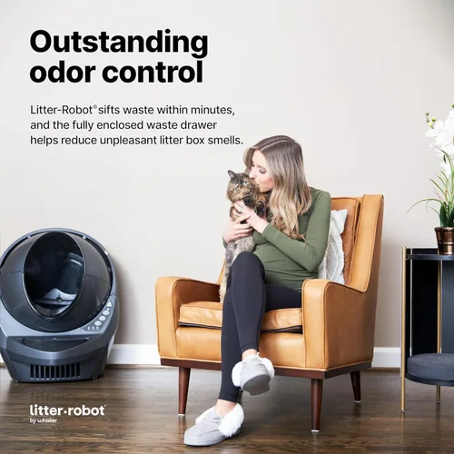 Miniatura 5 de Whisker - Paquete de 3 núcleos de robot de arena (gris) – Caja de arena automática para gatos de autolimpieza, WiFi habilitado, incluye robot