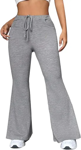 Pantalones deportivos acampanados negros para mujer, holgados, color sólido, para correr, casual, Yaga, para exteriores, trabajo, atlético, a la moda