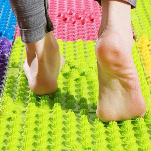 Miniatura 7 de Alfombrilla de masaje de pies, almohadilla de masaje, tapete de baño, tapete de yoga, juego al aire libre, 4 unidades (azul)