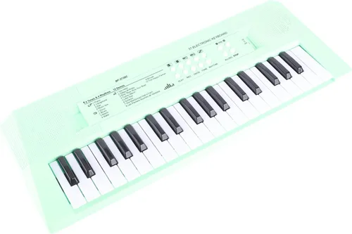 Miniatura 7 de Piano eléctrico de 37 teclas Teclado para principiantes con micrófono Carga USB de doble potencia o baterías verde