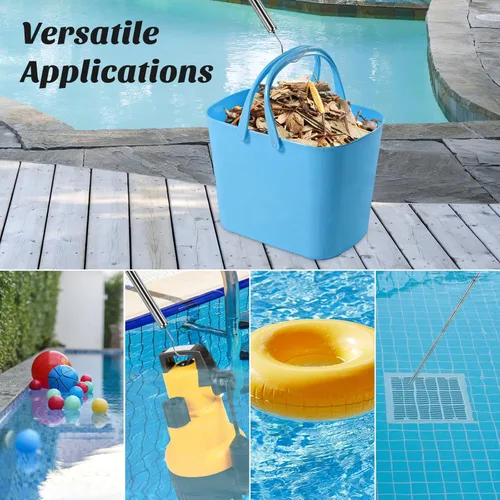Miniatura 4 de Poste de limpieza de piscina de 68 pulgadas, gancho de accesorios de piscina con poste telescópico para agarrar el limpiador de piscina, robot