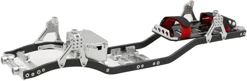 Miniatura 10 de 1/10 RC Crawler Viga de fibra de carbono de 0.157 in CNC de metal chasis de coche Kit de cuerpo piezas para Axial SCX10 II Rock Off Road Truck Dorado