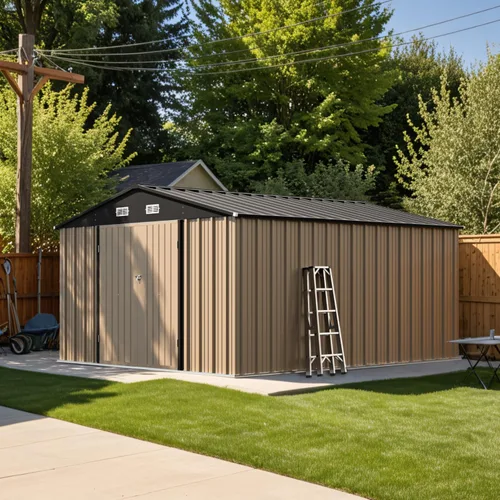 Miniatura 20 de Patiowell Cobertizo de almacenamiento al aire libre de 5 x 3 pies, cobertizo de herramientas con techo inclinado y puerta con cerradura, cobertizo