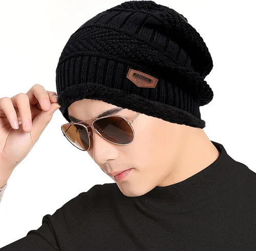 Miniatura 53 de Loritta Gorro de invierno cálido de punto grueso y holgado para hombre