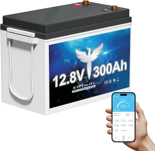 Miniatura 8 de Batería de litio LiFePO4 de 12 V y 100 Ah, BMS de 100 A mejorado, vida útil de hasta 10 años con hasta 15000 ciclos, energía máxima de 1280 Wh