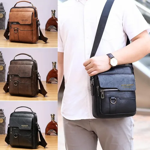 Miniatura 6 de Bolsa de mensajero para hombre, de piel sintética, bolsa de hombro, bolsa de viaje, bolso de hombre, bolso casual, bolsa de mano con personalidad
