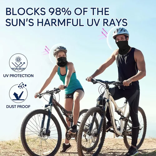 Miniatura 3 de gelbesty Paquete de 2 polainas refrescantes para el cuello, cubierta facial para todo tipo de clima para hombres y mujeres, bandana facial