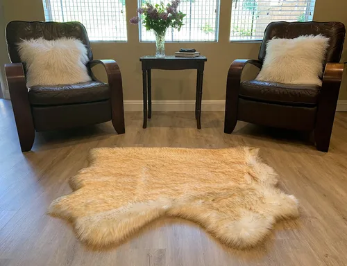 Miniatura 28 de LAMBZY Alfombra de pelo de oveja sintética, hipoalergénica, súper suave, sedosa para sala de estar, habitación de los niños, sofá