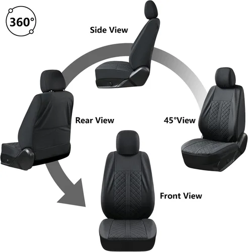 Miniatura 6 de Truckiipa Fundas de Asiento Automotrices Ajuste para Toyota Tacoma Asiento Delantero de Cuero Impermeable Cobertura Completa Fundas de Asiento