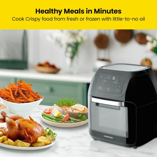 Miniatura 4 de CHEFMAN Freidora de aire digital multifuncional+asador, deshidratador y cocina eléctrica para huevos, caldera rápida para escalfar, vaporizador