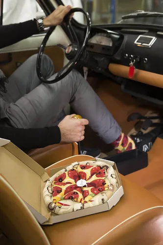 Miniatura 4 de Rainbow Socks - Calcetines Pizza Box - Pepperoni 4 pares de calcetines de algodón - Hecho en Europa Unisex divertido regalo