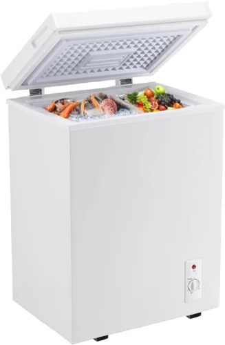 Congelador de cofre Fox Shack 3.2 pies cúbicos con congelador profundo y cesta extraíble, termostato ajustable de 7 niveles, enfriamiento rápido,