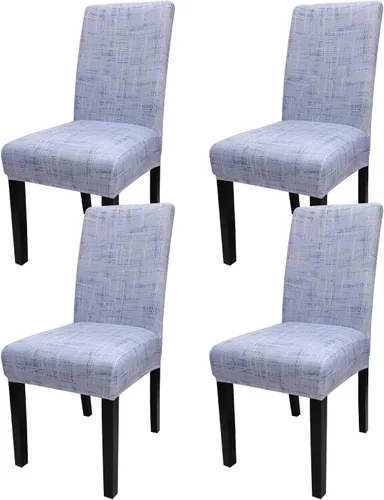 Miniatura 51 de JQinHome Juego de 8 fundas para sillas de comedor, fundas de alta elasticidad extraíbles y lavables, fundas protectoras de asiento para silla