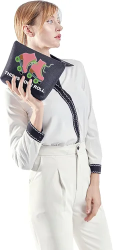 Miniatura 7 de POFULL Bolsa de maquillaje para amantes del patinaje sobre ruedas, así es como me rollo bolsa de cosméticos Bolsa de patinadora negra