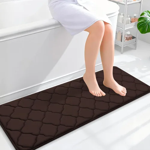 Miniatura 344 de OLANLY Alfombra de Baño de Espuma Viscoelástica de 24 x 16 pulgadas, Ultra Suave y Absorbente, Alfombras de Baño Antideslizantes, Cómodas, Lavables