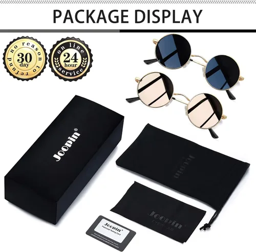 Miniatura 6 de Gafas de sol Joopin polarizadas, estilo Lennon, redondas, gafas de sol estilo hippy redondas para mujer y hombre