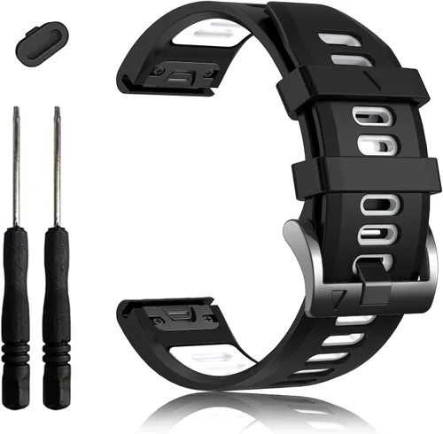 Miniatura 14 de EZMVZKU 26mm Quickfit Watchbands for Fenix 8 AMOLED 51mm/Fenix 7X/7X Pro/6X/6X Pro/5X Plus/3 HR, Sport Silicone Straps Compatible with Garmin Enduro