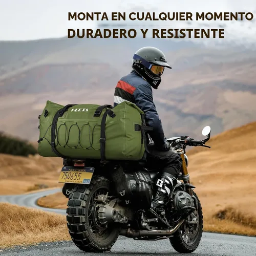 Miniatura 4 de HEETA Bolsa de lona impermeable para motocicleta, mochila seca para motocicleta, 60L/80L, extra grande, bolsas de viaje con correas y asas