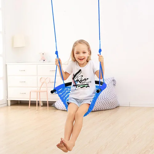 Miniatura 5 de Columpio tejido a mano para niños pequeños, asiento de columpio para niños con cuerdas ajustables, conjunto de columpios Little tikes, para exterior