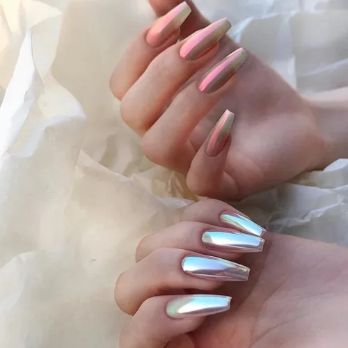 Miniatura 6 de 6 tarros de polvo de uñas cromado de sirena, aurora, brillo metálico, efecto espejo, pigmento, polvo iridiscente, polvo de arte de uñas para mujeres