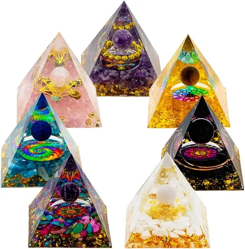 Miniatura 14 de Generador de energía de cristal natural de 2 pulgadas, pirámide de chakras, pirámide, pirámide, herramienta de meditación de yoga, para decoración