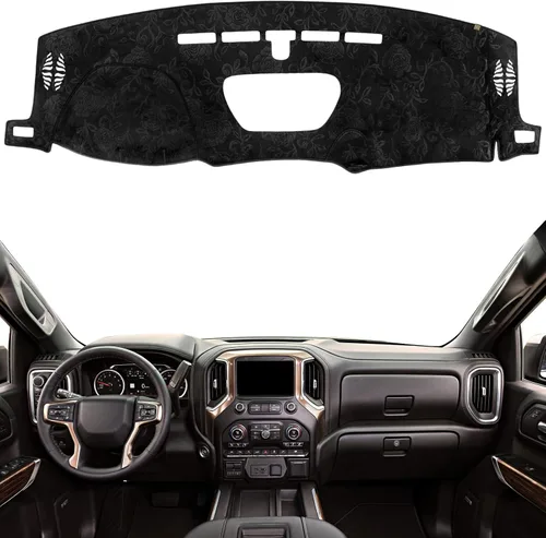 Miniatura 52 de Cubierta del Tablero Alfombrilla del Salpicadero Ajuste para Chevy Equinox 2024-2018 (Sin Modelos HUD), Alfombrilla del Tablero del Coche Negro