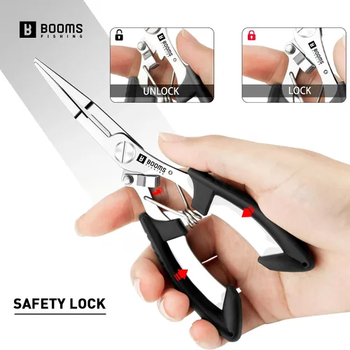 Miniatura 6 de Booms Fishing H01 Small Fishing Pliers Scissors Braid Cutters Stainless Steel Fishing Tools Split Ring Pliers Hook Remover