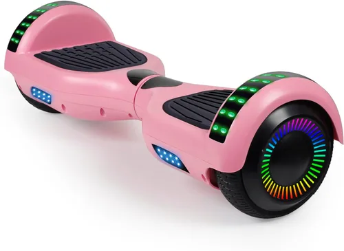 FLYING-ANT Patinete autoequilibrante de 16.51 cm con altavoz y luces LED rojas Rosa